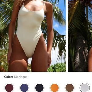 Free People Cream One Piece Swimsuit
